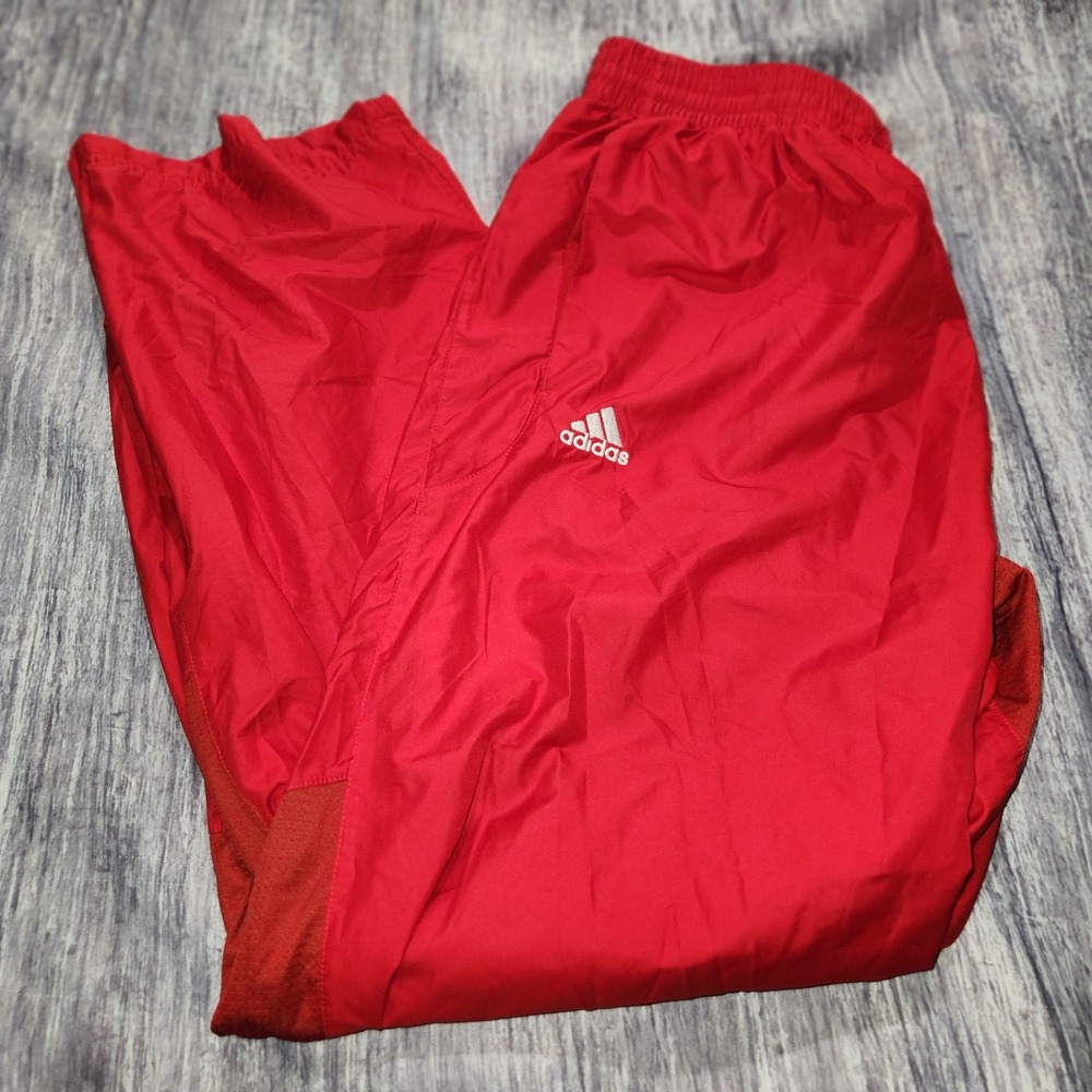 Adidas‎ Red Wind Track Pants Men's Large Athletic Joggers Workout